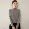 Suéter de Cachemira Baicaierong Otoño/Invierno 2026 para Mujer con Cuello Semi Alto, Diseño Versátil, Tejido de Lana