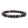Europeo y americano transfronterizo popular 8 mm ojo de tigre natural imán pulsera de pareja para yoga cristal todo partido pérdida de peso pulsera femenina