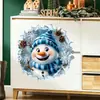 BRUP Natal 3D Estéreo Adesivo de Parede Fofo Boneco de Neve Quebrando Parede Padrão de Parede Autoadesivo Decorativo BR2356C