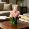 Procesamiento Personalizado de Ramos de Tulipanes, Velas Aromáticas con Forma DIY, Regalos Atmosféricos para el Día de San Valentín, Decoraciones de Escritorio