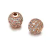 Estilo de Personalidade Criativo e Versátil Cobre Incrustado Zircônia Bola Redonda de 6mm Pulseira de Contas Feita à Mão de Quatro Cores Acessórios de Contas Soltas Atacado