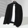 Cárdigan de lana pura transfronterizo para hombre, cuello alto, con cremallera completa, nuevo suéter de punto de lana para otoño e invierno