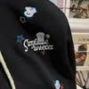 Moletom com Capuz Bordado de Cachorrinho Retro Americano para Mulheres, Estilo College Nicho Emagrecedor Jaqueta Top Decorativa 3D