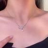Collar sencillo con borla y lazo de perla para mujer, cadena de clavícula fina de alta gama, de lujo, ligera y combinable con todo.