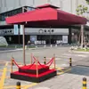 Fábrica de Shenzhen paraguas grande parasol exterior soporte de seguridad paraguas Propiedad de imagen paraguas romano resistente al viento paraguas protector de puerta