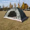 Tienda de camuflaje para camping al aire libre doble 2 personas 3 soldados pesca camping camping ligera manual mano montar 200*150