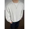 Camiseta de manga larga de cuello redondo de color liso para hombre para otoño e invierno, sudadera de estilo retro americano para pareja, marca de moda, camiseta interior térmica