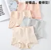 Cuecas Boxer Femininas de Algodão Puro Não Tingido de Novo Estilo com Gancho Estendido, Antibacterianas, que Moldam o Quadril, Controle de Barriga, Algodão Colorido, Cintura Alta, Tamanhos Grandes