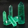 Cristal Natural Fluorita Verde Prisma Hexagonal Ornamento Pilar de Energia de Ponta Única Pedra Bruta Espécime Mineral Ornamento Fábrica Original Atacado