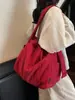 Bolsa Cruzada Casual Estilo Japonés de Gran Capacidad con Cierre de Cordón para Mujer 2025 Nueva Bolsa de Hombro Ligera Tipo Tote Bolsa para Viajes
