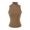 Pure Desire Menina Apimentada Gola Alta Sem Mangas Colete Feminino 2026 Novo Estilo Esportivo Justo Emagrecedor Cor Sólida Camada Interna Base Top
