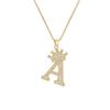 Collar con colgante de corona de circonitas y letras inglesas chapado en oro auténtico para mujer, gran oferta de Amazon.