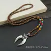 Collar de Xizang Más Vendido Versátil para Hombres y Mujeres Estilo Étnico Vintage Cadena de Lana Accesorios para Ropa Larga de Algodón y Lino Viaje de Madera