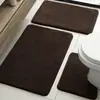 Conjunto de Três Peças para Banheiro: Tapete de Banheiro em U, Tapete Antiderrapante para Porta, Carpete de Banheiro com Forte Absorção de Água