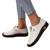 Zapatos de una sola capa de moda Otoño 2022, nuevos, de fondo suave, cosidos a mano, de comercio exterior, informales, de talla grande, sin cordones, para mujer