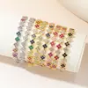 Joias Novas com Design de Alto Padrão, Cobre Incrustado com Diamantes, Zircônia, Trevo de Quatro Folhas Colorido, Acessórios de Moda de Nicho Europeus e Americanos