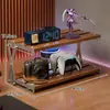 Soporte elevador para ordenador de escritorio, base elevadora para monitor, estante de almacenamiento multicapa, soporte para mando y auriculares para sala de juegos