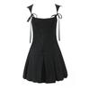 Estilo Americano Chica Caliente Figura Sexy Con Cordones Cintura Alta Figura Delgada Vestido Botón Verano de Mujer Pura Deseo Falda Plisada
