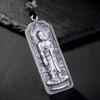 Colgante de plata esterlina S999 collar de mantra de seis sílabas para hombres y mujeres Guanyin Buda Sakyamuni colgante cuadrado de plata pura