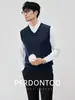 ¡Suficientemente cálido! ¡Todo en Uno de Terciopelo de Oveja Australiana! Chaleco de Punto Grueso de Invierno para Hombre, de Alta Calidad, con Cuello en V