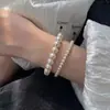 Pulsera Redonda de Alto Nivel Estilo Francés para Mujer, Lujo Ligero, Exquisita, con Capas, Pequeña, Estilo Chanel, Simple, Estilo Ins, Pulsera de Perlas Shijia