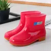 Botas de Lluvia Bajas para Mujer, Zapatos de Goma Impermeables y Antideslizantes de Verano para Trabajo en Cocina, Botas de Agua de Caña Corta para Adultos, Stock Listo del Fabricante al por Mayor