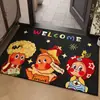 Felpudo de Bienvenida para el Hogar, Felpudo para Puerta de Entrada, Felpudo de Entrada con Tema de Estrellas, Felpudo Negro Resistente a la Suciedad, Alfombra de Lino Sintético, Felpudo Antideslizante
