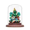 Adornos thangka pintados a mano de Xizang, Tara Verde, decoración para sala de estar y oficina, soporte de exhibición de vidrio de cristal thangka pintado a mano