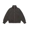 Chaqueta de estilo americano de calle con cuello mao para hombre, nuevo modelo primavera y otoño 2026, silueta casual holgada tipo bomber
