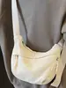 Bolso Cruzado Grande de Estilo Japonés Simple para Mujer 2025 Verano Nuevo Estudiante Bolso Pequeño de Hombro Tela Bolso Dumpling para Mujer