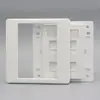 Placa de panel de 86 tipos con cuatro puertos de red, 2 puertos RJ45 para cable de red de computadora más 2 módulos de voz telefónica CAT3