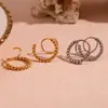 Moda Europea y Americana Retro Diseño de Nicho Pendientes de Acero de Titanio Acero Inoxidable Chapado en Oro de 18 Quilates Pendientes Retorcidos en Espiral Empalmados para Mujer