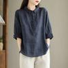 Camisa de solapa jacquard de nueva moda 2024, elegante camisa retro de manga media para mujer, de aspecto estilizado y fina, que cubre la piel.