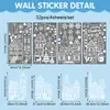 Decoración de ventana de cristal con temática navideña, casa blanca, ambiente festivo, copo de nieve, pegatina electrostática de PVC, producto navideño transfronterizo