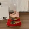 Zapatos planos de estilo ballet con cordones retro franceses para mujer, nuevos zapatos Mary Jane de suela blanda de verano para combinar con faldas, adecuados para ir al trabajo