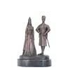 Figuras Europeas de Hombre y Mujer Artesanía Ornamentos de Fundición de Latón Escritorio de Estudio en Casa Decoraciones de Cobre
