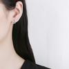 Pendientes de plata de ley S925 con forma geométrica minimalista y viento frío, diseño pequeño, temperamento ligero, pendientes irregulares de lujo para mujer