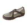 Zapatos casuales cómodos para mujer 2026 Zapatos Mary Jane transpirables estilo ballet de verano con bloques de color nuevos zapatos de tira cruzada de suela suave