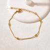 S38 Pulsera de Acero Inoxidable Transfronteriza Dorada Producto Nuevo Pulsera de Serpiente con Perla Ovalada Grande Simple Estilo Exquisito
