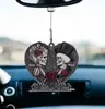 Decoración de Halloween transfronteriza pareja de calaveras góticas colgante estilo amor acrílico plano adornos para coche