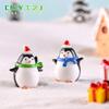 Navidad Lindo Pingüino Pequeño Micro Paisaje Adornos Paisaje de Nieve Llavero Colgante Pingüino Antártico Animales Pequeños