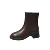 Botines Martin para mujer, nueva moda de invierno 2026, botines cortos versátiles de tacón grueso, forrados de felpa, anticongelantes, de suela gruesa, botines tipo mom