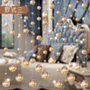 Cortina de Cuentas de Cristal Cortina de Puerta Divisor Pantalla Decorativa para Entrada de Sala de Estar Pasillo Baño Dormitorio Sin Taladro Dorado Champaña
