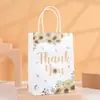 Sacola de Presente de Ação de Graças Dia da Mulher Sacola de Papel Portátil Atacado Roupas Sacola Tote de Papel Kraft Branco Sacola de Embalagem para Levar