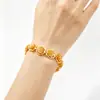 Estilo Étnico Vietnamita Ouro de Areia Tendência Nacional Flor de Peônia Pulseira para Mulheres, Novo Estilo Chinês Cobre Banhado a Ouro Flor da Riqueza Corrente de Relógio Joia