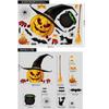 Diseño de escena de ventana de vidrio de Halloween, fantasma, zombi, calabaza, araña, pegatinas estáticas para ventanas, decoración de fiesta de Halloween