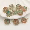 Cuentas Dispersas de Hielo Transparente Estilo Antiguo, Cuentas de Vidrio con Flor en Degradado, Materiales para Cuentas de Pulseras DIY, Accesorios Hechos a Mano para Pendientes