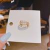 Anillo ajustable abierto de moda con incrustaciones de cobre y circonitas para mujer, estilo frío y moderno, anillo de cola de dedo.