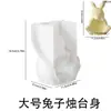 Conejo de Pascua Sosteniendo Taza con Vela Molde de Silicona Yeso Cemento Portavelas de Aromaterapia Adorno Molde de Resina DIY