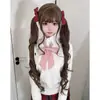Peluca Xingcheng para mujer, cabello largo 80 cm, popular en internet, lolita, cabello largo y rizado, linda hermana, flequillo lindo y ordenado, cobertura completa de la cabeza, JK, pequeña rosa